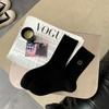 Calcetines de Lana Invierno Gruesos Sin Costuras para Mujer Otoño e Invierno Espesos Cálidos Tubo Largo Apilados Calcetines de Cachemira para Mujer Zhuji