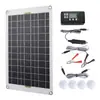 Panel solar monocristalino de 50W con clip para encendedor de cigarrillos DC-DC impermeable negro controlador USB dual inteligente batería de goteo