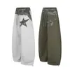 Pantalones de chándal Magic Bear estilo americano retro ligero con cintura de camuflaje y diseño de empalme, pantalones casuales de pierna recta ancha