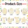 Huevo de Pascua decoración colgante de madera DIY en blanco hecha a mano pintura infantil colgante de graffiti creativo