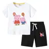 Camiseta de niño 2023 verano nuevo cerdo globo comercio exterior ins estilo coreano algodón manga corta pantalones traje de dos piezas
