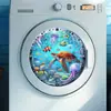 BRUP Calcomanías para Electrodomésticos Estilo Marino Porthole Submarino Azul Tortuga Pulpo Lavadora Calcomanías Decorativas BR2449C