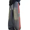 Calça Jeans Esportiva Casual Estilo Americano com Três Listras para Homens, Calça para Meninos High Street Primavera e Verão, Calça Jogger Reta Resistente para Jovens