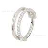 Guanzhiniu F136/G23 Anillo de Nariz de Titanio Pendientes Anillo de Septum Anillo Cerrado de Doble Capa de Circonia Europeo y Americano Piercing