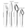 Acero Inoxidable Espesado Cubiertos Occidentales Cuchillo Tenedor Cuchara para Plato Fuerte de Filete Juego de Cuatro Piezas Cuchara de Postre para el Hogar Estilo Occidental