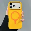 Funda de Silicona Líquida Burom Color Dopamina Bloqueo de Color Compatible con Apple 18Promax Fuerte Succión Magnética 17pro Tacto de Piel