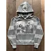 Moletom com Capuz Pulôver de Comércio Exterior Transfronteiriço Europeu e Americano Jaqueta com Estampa Retro Produto Novo de Inverno Roupa da Moda Y2K
