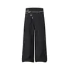 Jeans de Moda Americana Estilo Nuevo Primavera y Otoño para Hombre Nanxia, Pierna Ancha Sueltos de Corte Recto Elegantes Fluidos Largos hasta el Suelo