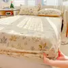 Sábana de cama de algodón cepillado hipoalergénica clase A, engrosada, estampada, cálida para otoño e invierno, 100% algodón, funda de colchón, colcha, sábana de cama de algodón puro