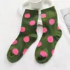 Calcetines de punto de lunares de moda para niños, calcetines de tubo transpirables de verano, calcetines de algodón para estudiantes coreanos, calcetines de moda acanalados en stock, venta al por mayor