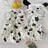 Entity Packing Nube Algodón Verano Nuevo Estilo Pijama para Mujer Delgado Dulce Dibujos Animados Manga Corta Pantalón Corto Conjunto de Ropa para el Hogar