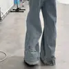 Anti-wearism 2025 Nuevos Jeans Lavado Inverso de Calle de Estilo Americano Nicho Pantalones de Pierna Ancha Sueltos para Pareja
