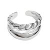Anillo de forma irregular con diseño de nicho, personalidad versátil, hueco, doble torsión, croissant, anillo de comida, suministro
