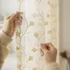 Cortinas transparentes bordadas solubles en agua de alta gama transfronterizas, lujo ligero para dormitorio, sala de estar, balcón, mampara translúcida, cortinas transparentes bordadas, productos terminados para venta al por mayor