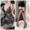 Sexy Camisón de Malla para Mujer, Lencería Transparente de Verano Tallas Grandes, Atractivo Vestido de Tirantes de Encaje con Abertura