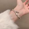 Pulseira de pérolas de prata 925 2024, estilo novo, leve, luxuosa, requintada, elástica, com contas irregulares