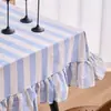 Mantel Rayado Teñido en Hilo Verde Salvia Transpirable Tela Decorativa para Mesa de Comedor