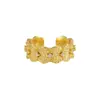 Anillo de Diamante con Textura de Línea de Rejilla de 180 para Mujer de Alto Sentido Plata de Ley S925 Nicho Original Anillo Abierto de Plata para Falda