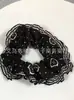 Elástico de Cabelo Scrunchie Listrado com Renda Estilo Coreano para Mulheres, Acessório de Cabelo Suave e Elegante, Elástico de Cabelo Scrunchie Estilo Coreano