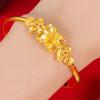 Pulseira de Flor Vazada em Ouro de Areia Vietnamita de Temperamento Simples, Banho de Ouro a Vácuo, Pulseira Ajustável de Bauhinia