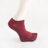 Calcetines de yoga antideslizantes con puntera dispensadora, de algodón peinado, de tubo corto, de cinco dedos, transpirables y absorbentes del sudor, para mujer, de color sólido, para baile.