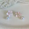 As Flores de Cerejeira Estão Prestes a Desabrochar, Brincos de Pérola Rosa Florais de Nicho de Luxo Leve para Mulheres, Novo Estilo 2026 Brincos de Tarraxa Doces, Acessórios de Orelha Elegantes