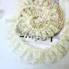 Renda Colorida com Ponto de 4cm com Renda Plissada de Camada Dupla Acessórios de Renda para Roupa Artesanal DIY Saia Folha de Lótus Atacado