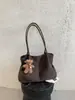 Bolsa Xadrez de Grande Capacidade para Comércio Exterior Nova Moda Feminina Estilo Coreano Lã Bolsa Tote para o Trabalho Elegante Bolsa de Ombro Único
