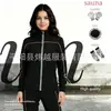 Ropa Moldeadora Transfronteriza Inductora de Sudor Pantalones de Cintura Alta Control de Abdomen Conjunto de Yoga Chaqueta Deportiva de Sauna con Cremallera Manga Larga Cuello Alto para Fitness