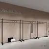 Perchero de Pie para Tiendas de Ropa, Simple Estante de Exhibición de Hierro Negro de Pie, Perchero de Exhibición para Tiendas de Ropa de Mujer