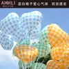 Nuevo Globo de Corazón a Cuadros de 18 pulgadas Foto al Aire Libre Check-In Arreglo de Cumpleaños Nochevieja Liberación Globo de Película de Aluminio Helio