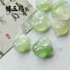 Colgante Ruyi de Calcedonia de Hielo Degradado Cian Aceite Ágata Semipaisaje Verde Aceite Buda Hoja Colgante de Hebilla de Seguridad