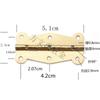 Bisagra de lingote dorada clara de 5 cm exterior 90 grados bisagra de encaje trasero para caja de cartón de 5 cm bisagra de 5 cm accesorios para caja de madera