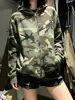 Sudadera con capucha y estampado de camuflaje americano para hombre y mujer, Otoño, Estilo coreano relajado, Ropa de abrigo, corte limpio, Cárdigan versátil