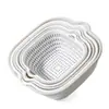 Cesta Drenadora de Doble Capa Juego de Seis Piezas para Uso Doméstico, Lavado de Verduras y Frutas, Filtrado de Agua, Cocina Sala de Estar Multifuncional Cesta de Almacenamiento para Frutas