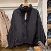 Chaqueta Japonesa de Algodón de un Solo Día para Mujer, Primavera y Otoño, Cuello de Algodón, Holgada, Casual, Delgada, con Cremallera, con Capucha, Corta 46218