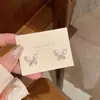 Brincos Ins Tendência Delicados Elegantes Zircônia Pérola Borboleta Luxo Leve Nicho High-end Estilo Coreano Doces Brincos Brincos
