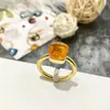 Juego de Anillos de Cristal Brillante al por Mayor con Textura Chapada en Oro y Opciones Transparentes Multicolor, Ventas en Transmisión en Vivo, Gran Cantidad, Precio Excelente