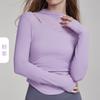 Ropa de Yoga Nueva de Manga Larga para Mujer Sexy Malla Ajustada Top Deportivo con Almohadilla en el Pecho para Uso Exterior Correr Transpirable Ropa de Fitness