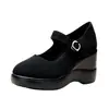 Zapatos de Tacón de Cuña para Mujer con Suelas Gruesas, Nuevo Modelo Otoño 2026, Zapatos Cómodos de Tela con Suela Suave para Mujeres de Mediana Edad y Mayores, Adecuados para Madres y Trabajo en Hoteles