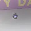Anillo de Herradura Cruzada de Uva Transparente Hélice de Oreja Púrpura Estrella Explosiva Clavo de Oreja Pendientes Exquisitos Versátiles