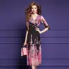 Vestido Estampado de Seda Feimeng Yisan para Mujer, Estilo Joven de Verano, Vestido de Seda de Alta Gama con Ceñidor en la Cintura para Vacaciones en la Playa