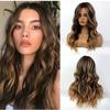 Venta al por mayor de fábrica transfronteriza Europa y Estados Unidos nuevo cabello de fibra química para damas Seda de alta temperatura Nueva redecilla rosa Marrón cabello largo rizado