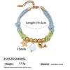 Tina Fashion Pulseira Multicolorida Trançada com Corda Grossa Versátil Nicho Pingente Galvanizado Moda Feminina Joias Transfronteiriças