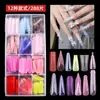 Molde de Uñas de Cristal Transfronterizo Papel de Extensión Colorido Bandeja sin Papel Pieza de Uña de Extensión Rápida para Fototerapia Caja de 288 Piezas Set de Película para Uñas