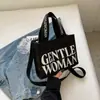 Bolso de Lona Tailandés Transfronterizo para Mujer Nuevo Bolso de Hombro con Estampado de Letras Bolso Cruzado Bolso Tote de Moda Portátil para Mujer
