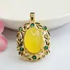 Pingente de Calcedônia Verde Natural Guan Yu Colar de Ágata Joias Estilo Vintage Venda por Atacado ao Vivo Dropshipping S4111902L