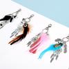 Llavero Atrapasueños de Aleación con Plumas de Ágata de Cristal Natural Transfronterizo, Accesorios para Llavero de Bolso de Mujer