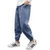 Calças jeans para meninos, calças jeans novas para meninos grandes, calças pretas para crianças, primavera e outono, calças macias de fábrica