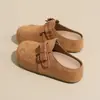 Meias Pantufas Femininas com Bico Fechado, Novo Estilo Primavera 2026, Adequadas para Combinar com Saias, Pantufas Slip-On com Solado Grosso Estilo Birkenstock para Mulheres